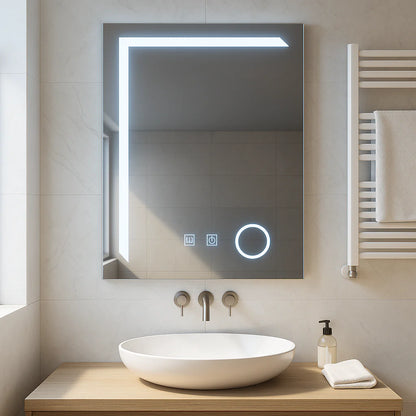Oglinda LED Touch Monfrer Sistem Dezaburire, 50x70 cm Lupa Cosmetica