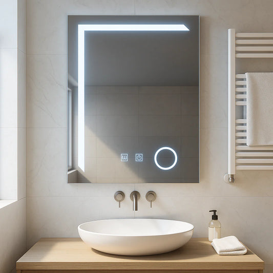 Oglinda LED Touch Monfrer Sistem Dezaburire, 50x70 cm Lupa Cosmetica