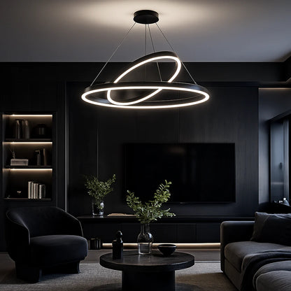 Lustra LED suspendata Amelia, 4000K, 31W, 30x49cm, Negru, Inaltime Reglabila