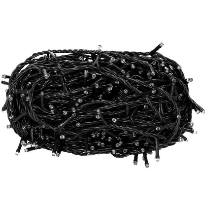 Instalatie luminoasa LED 41,5 m, 500 LED, IP44, pentru interior si exterior, alb rece + albastru flash