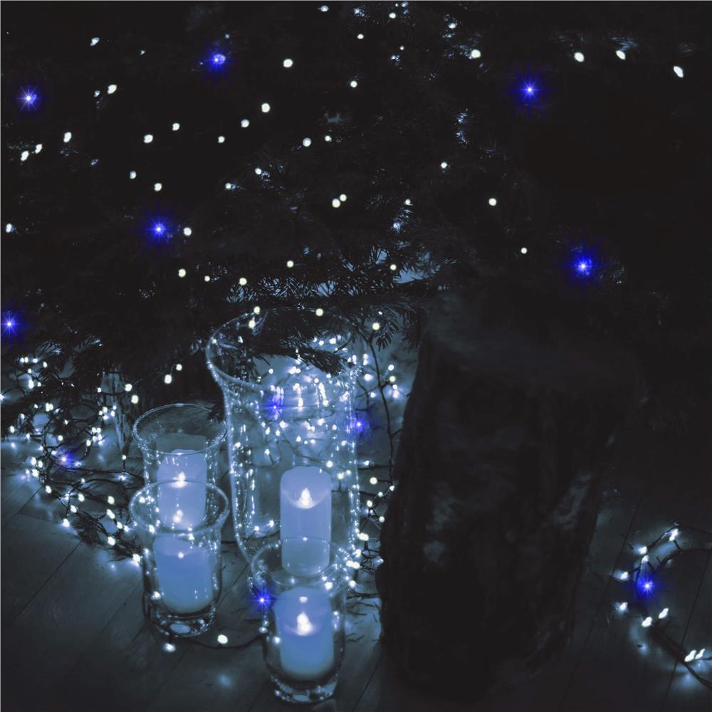 Instalatie luminoasa LED 41,5 m, 500 LED, IP44, pentru interior si exterior, alb rece + albastru flash