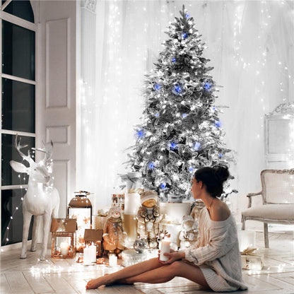 Instalatie luminoasa LED 41,5 m, 500 LED, IP44, pentru interior si exterior, alb rece + albastru flash