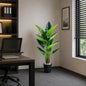 Decoratiune Alocasia, 12 frunze, Plastic, 150 cm, Verde