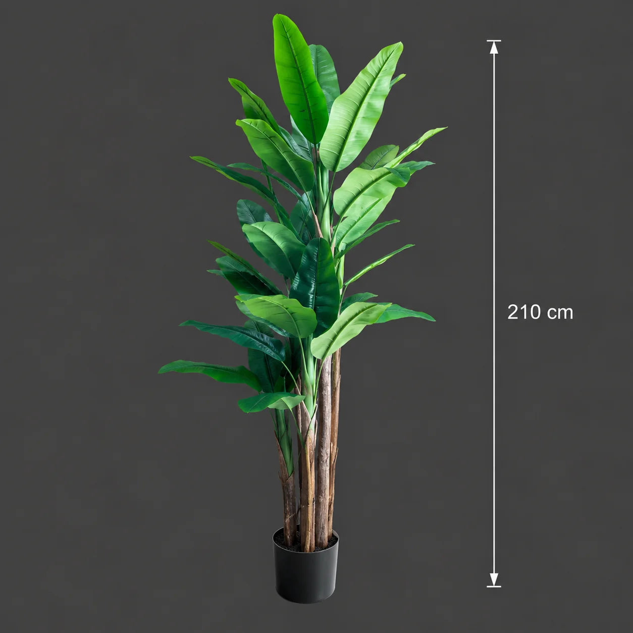 Decoratiune Bananier, 210 cm, 31 frunze, Verde