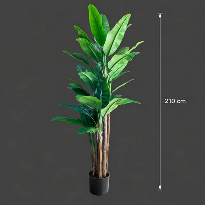 Decoratiune Bananier, 210 cm, 31 frunze, Verde