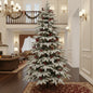 Decoratiune Brad Artificial CRAN, 150 cm, 320 varfuri, Plastic, Verde si Alb