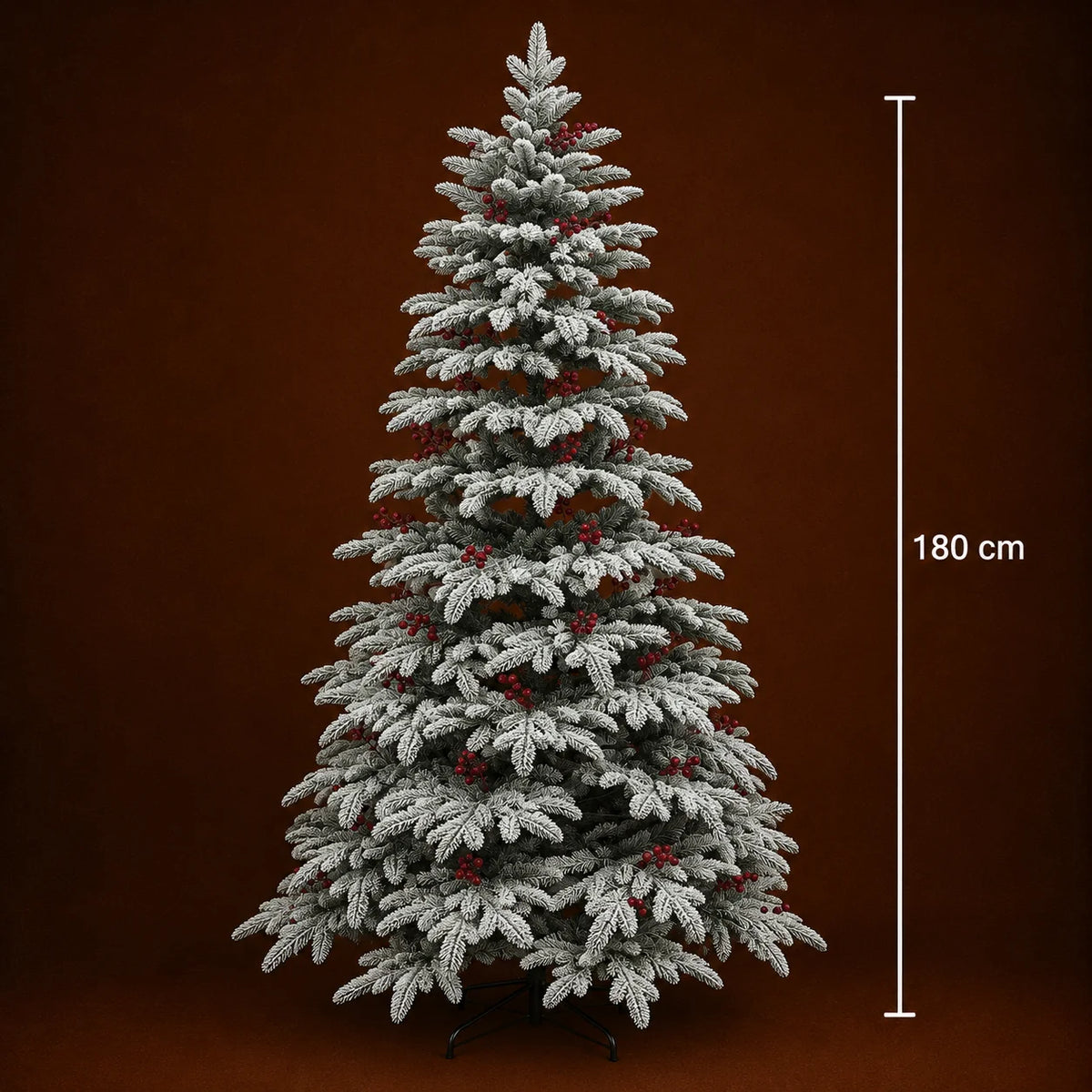 Decoratiune Brad Artificial CRAN, 180 cm, 505 varfuri, Plastic, Verde si Alb