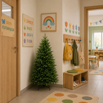 Decoratiune Brad Artificial EIS, 150 cm, 356 varfuri, Plastic, Verde