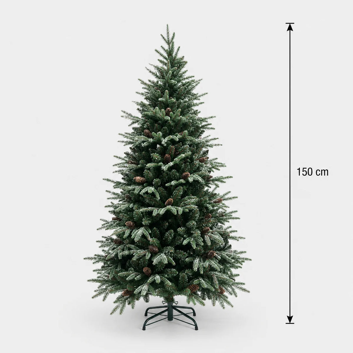 Decoratiune Brad Artificial QAANAAQ, 150 cm, 523 varfuri, Plastic, Verde