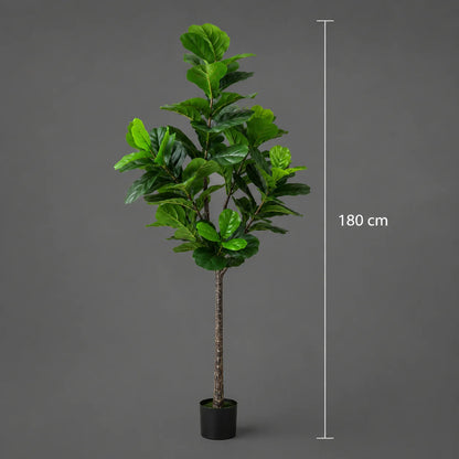 Decoratiune Ficus Lyrata, Plastic, 180 cm, Verde