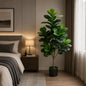 Decoratiune Ficus Lyrata, Plastic, 3 brate, 160 cm, Verde