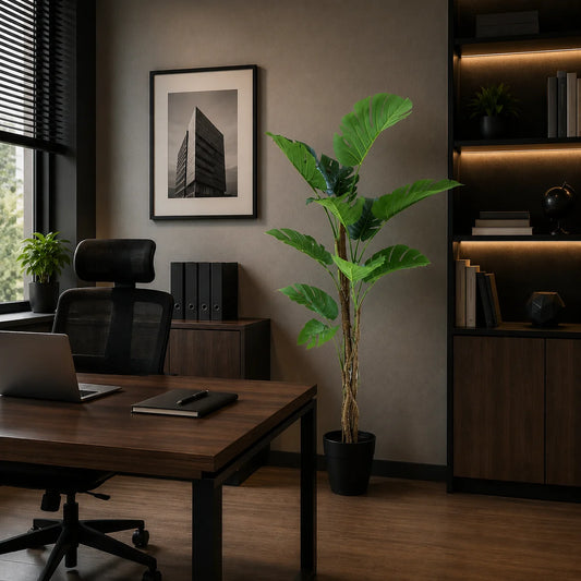 Decoratiune Monstera Deliciosa, 11 frunze, Plastic, 160 cm, Verde