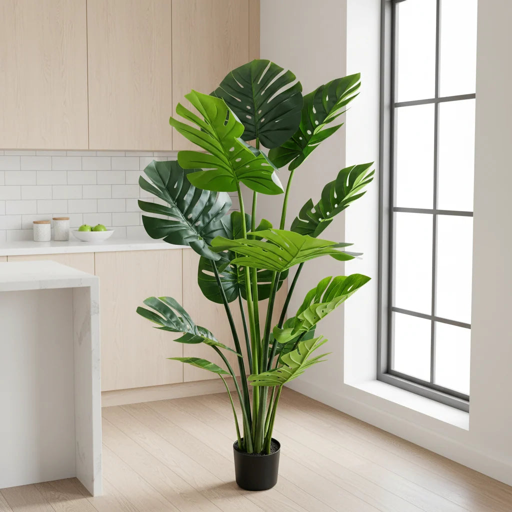 Decoratiune Monstrosa Deliciosa Artificial, Plastic, 160 cm, Verde