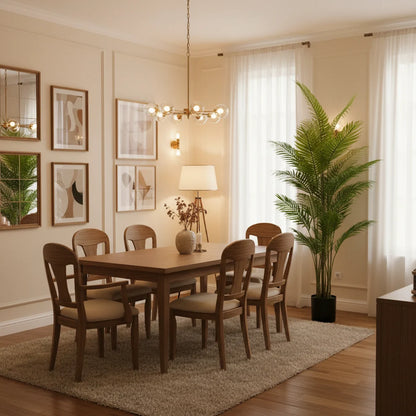 Decoratiune Palmier Areca, Plastic, 25 frunze, 190 cm, Verde
