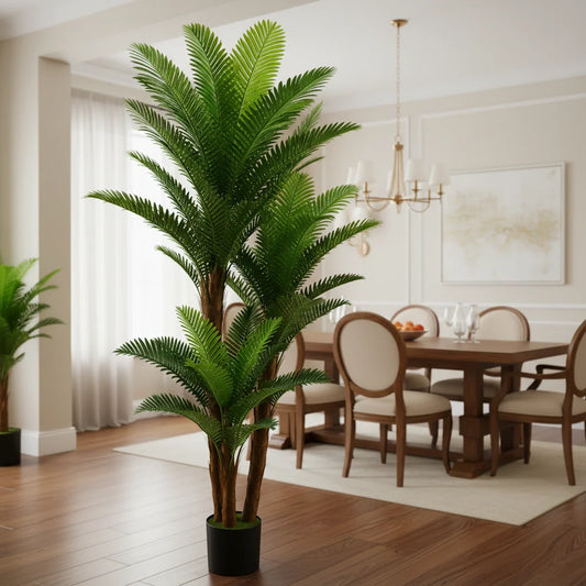 Decoratiune Palmier, Plastic, 3 Brate, 190 cm, Verde