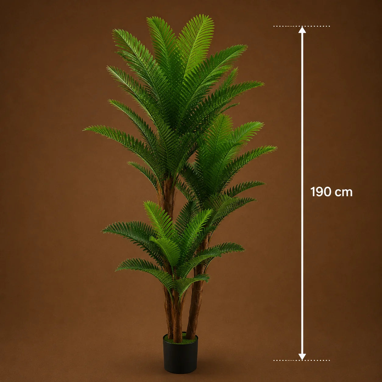 Decoratiune Palmier, Plastic, 3 Brate, 190 cm, Verde