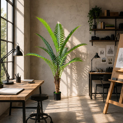 Decoratiune Roystonea Regia, 180 cm, 10 frunze, Verde