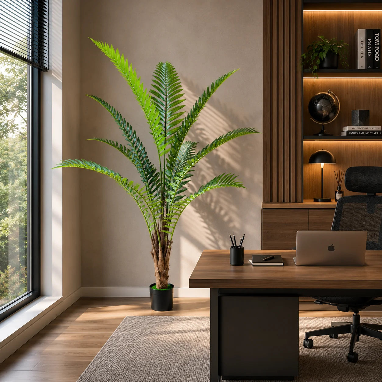 Decoratiune Roystonea Regia, 180 cm, 10 frunze, Verde