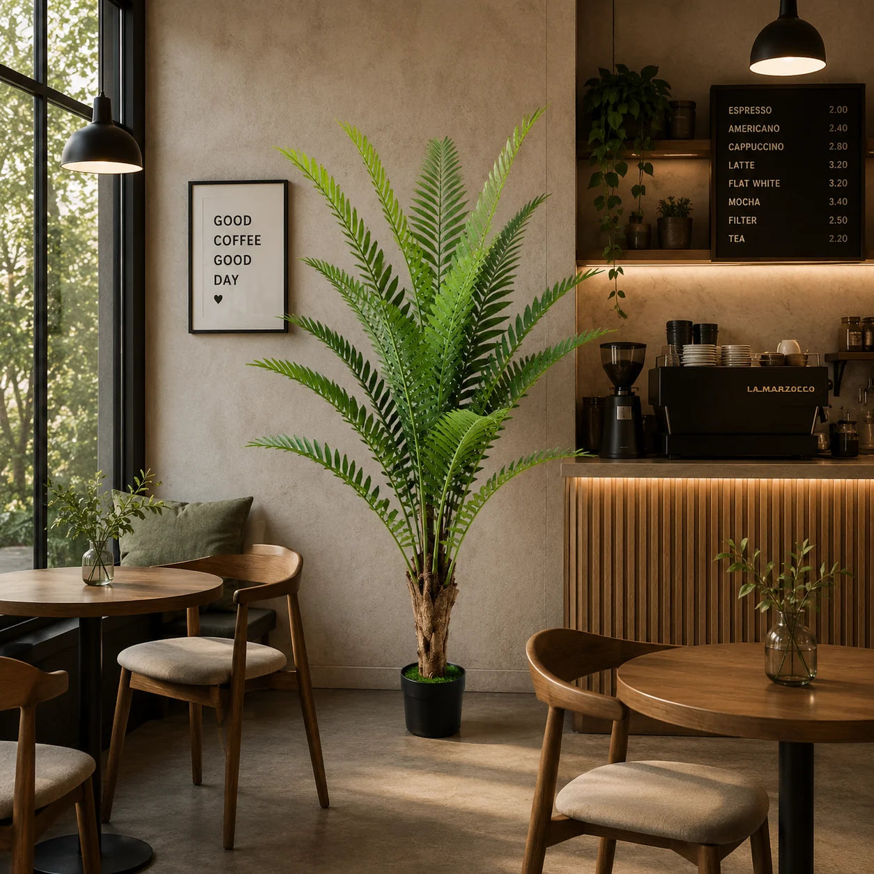 Decoratiune Roystonea Regia, 200 cm, 15 frunze, Verde