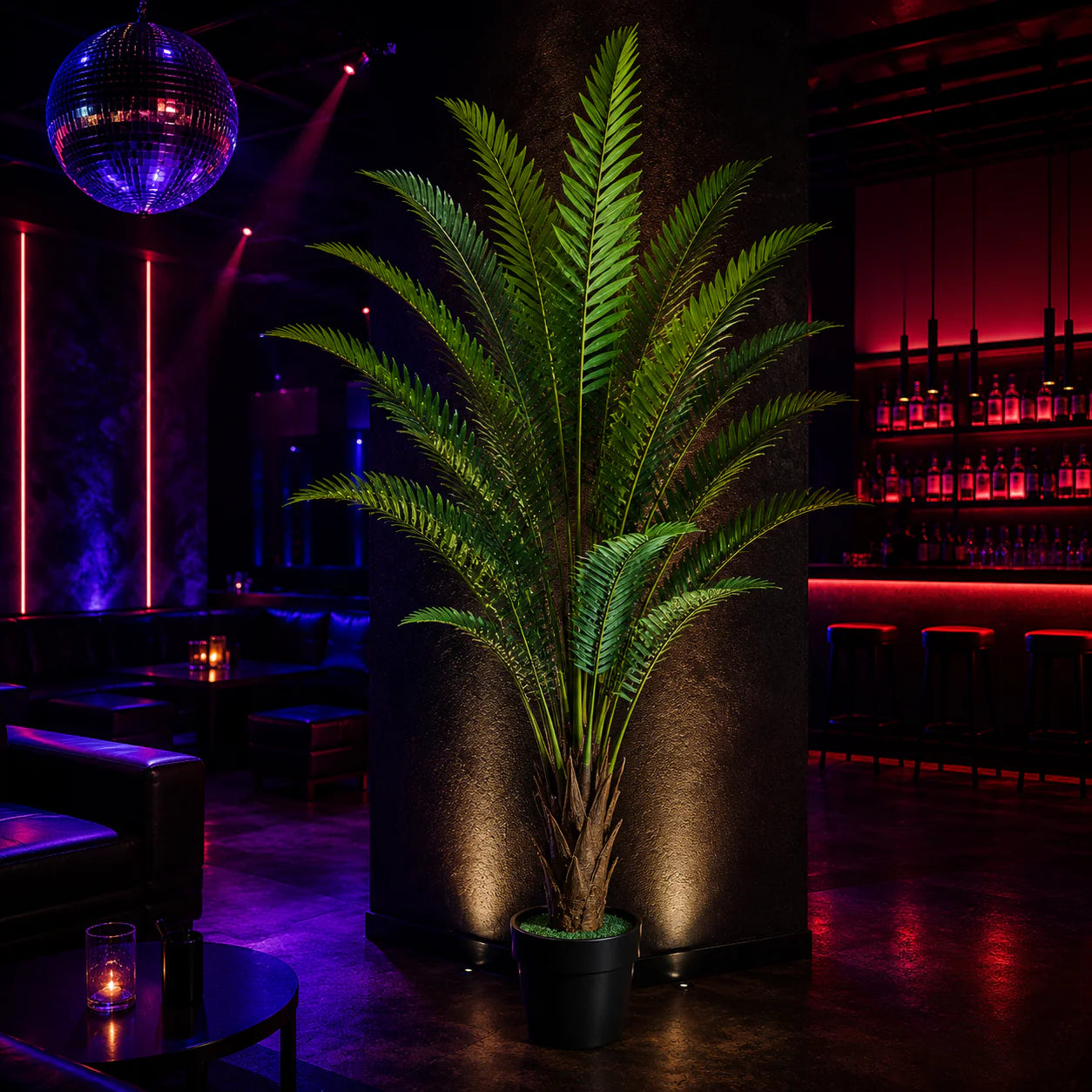 Decoratiune Roystonea Regia, 220 cm, 18 frunze, Verde