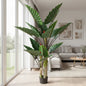 Decoratiune Strelitzia, 2 trunchiuri, Plastic, 190 cm, Verde
