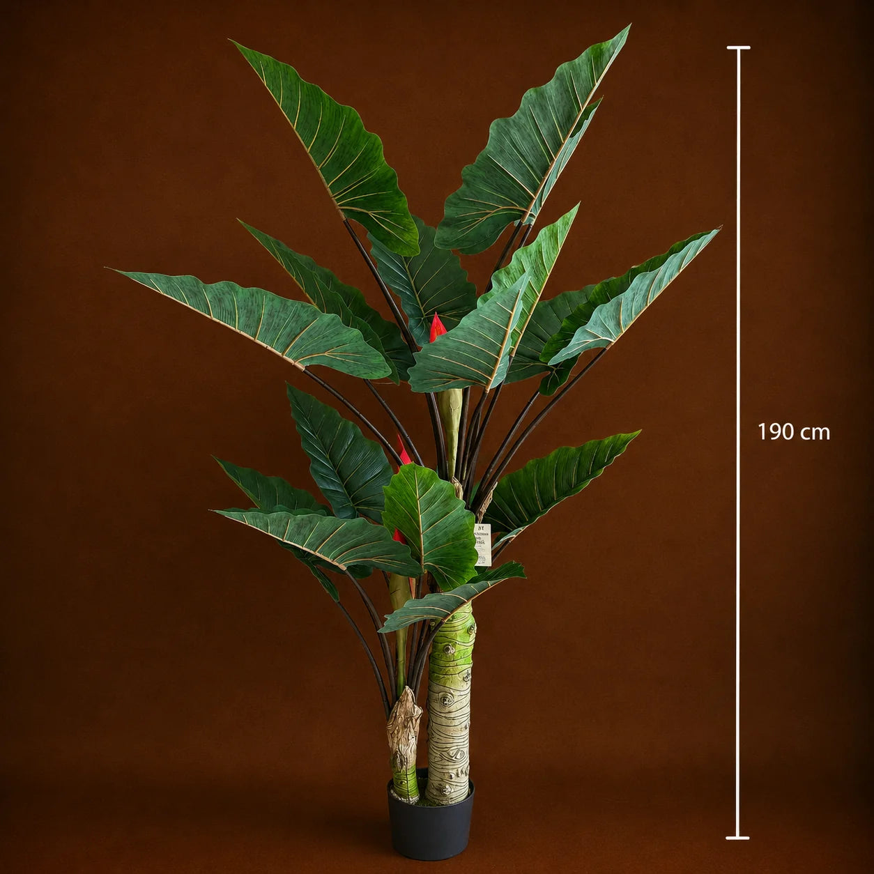 Decoratiune Strelitzia, 2 trunchiuri, Plastic, 190 cm, Verde