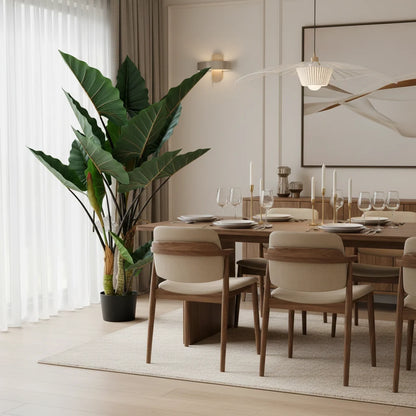 Decoratiune Strelitzia, 3 trunchiuri, Plastic, 160 cm, Verde