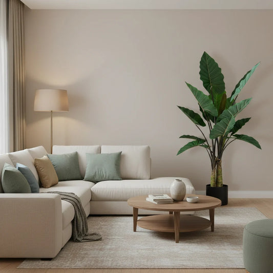 Decoratiune Strelitzia, 3 trunchiuri, Plastic, 160 cm, Verde