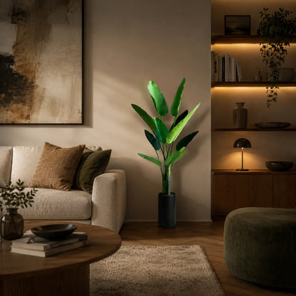 Decoratiune Strelitzia Nicolai, 150 cm, 10 frunze, Verde