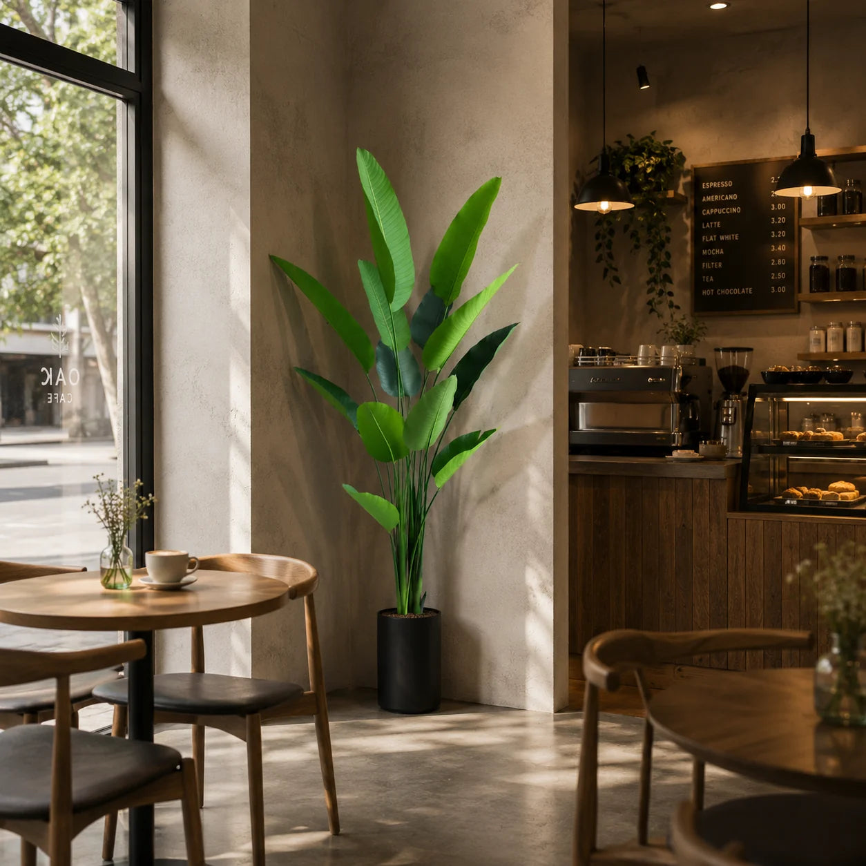 Decoratiune Strelitzia Nicolai, 180 cm, 13 frunze, Verde