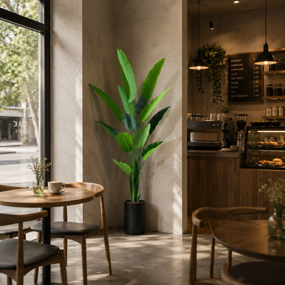 Decoratiune Strelitzia Nicolai, 180 cm, 13 frunze, Verde