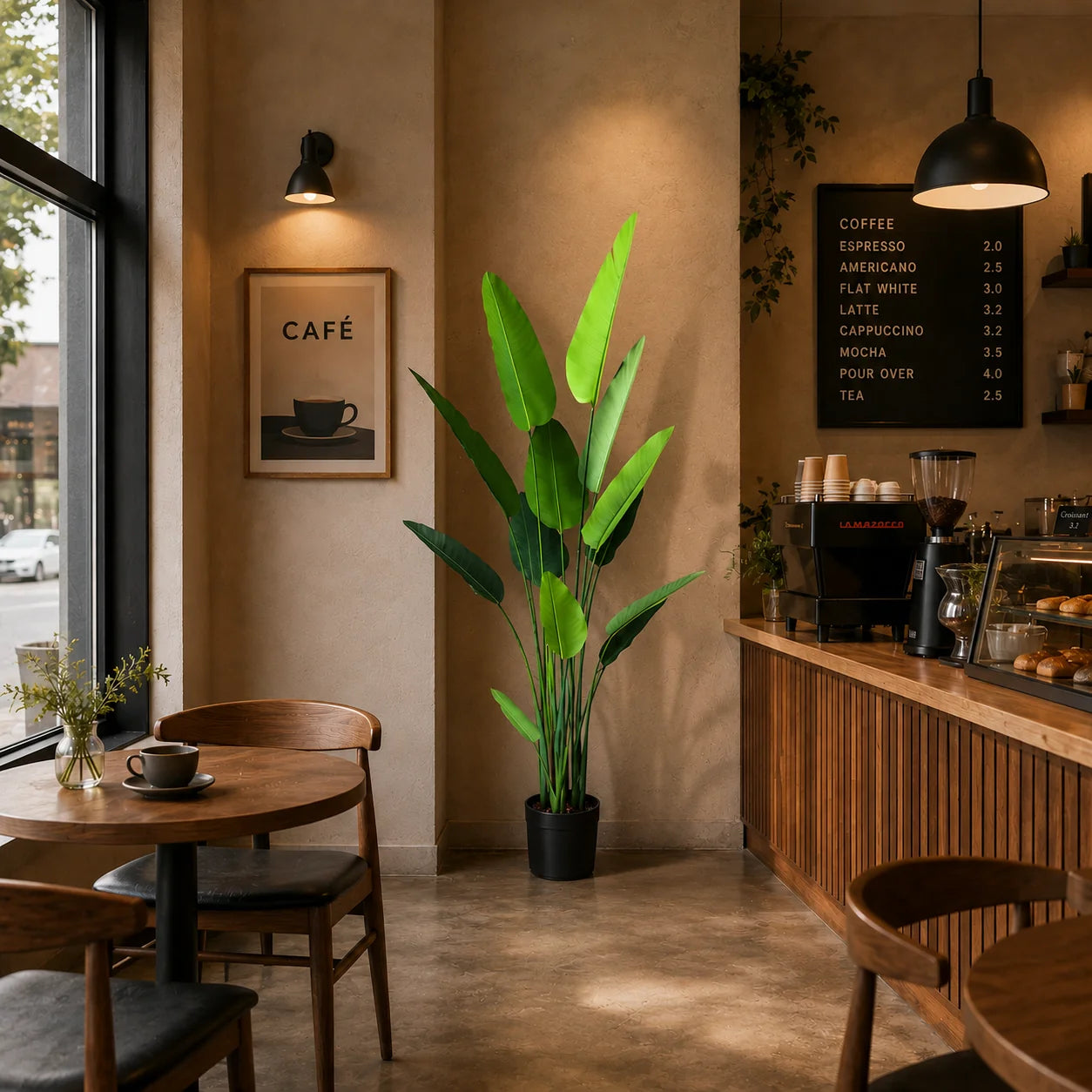Decoratiune Strelitzia Nicolai, 220 cm, 13 frunze, Verde