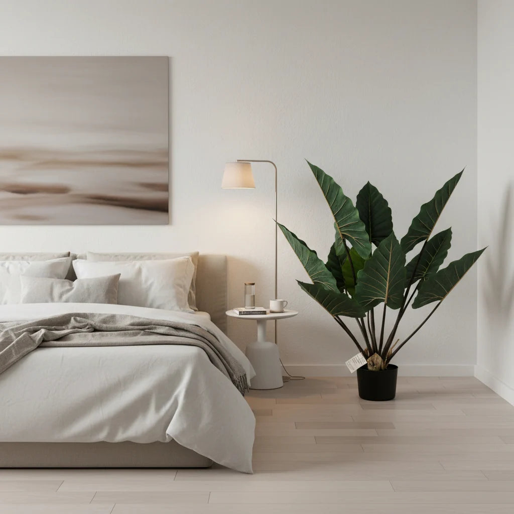 Decoratiune Strelitzia, Plastic, 100 cm, Verde