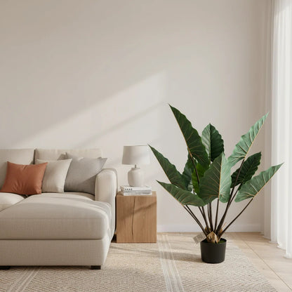 Decoratiune Strelitzia, Plastic, 100 cm, Verde