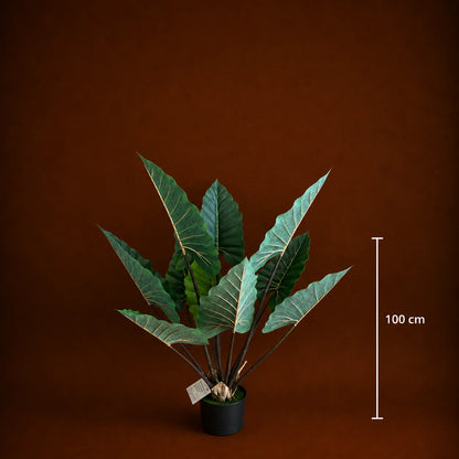Decoratiune Strelitzia, Plastic, 100 cm, Verde