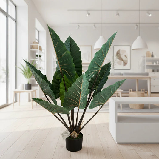 Decoratiune Strelitzia, Plastic, 120 cm, Verde