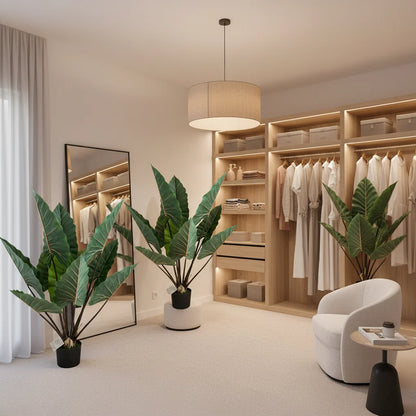 Decoratiune Strelitzia, Plastic, 120 cm, Verde
