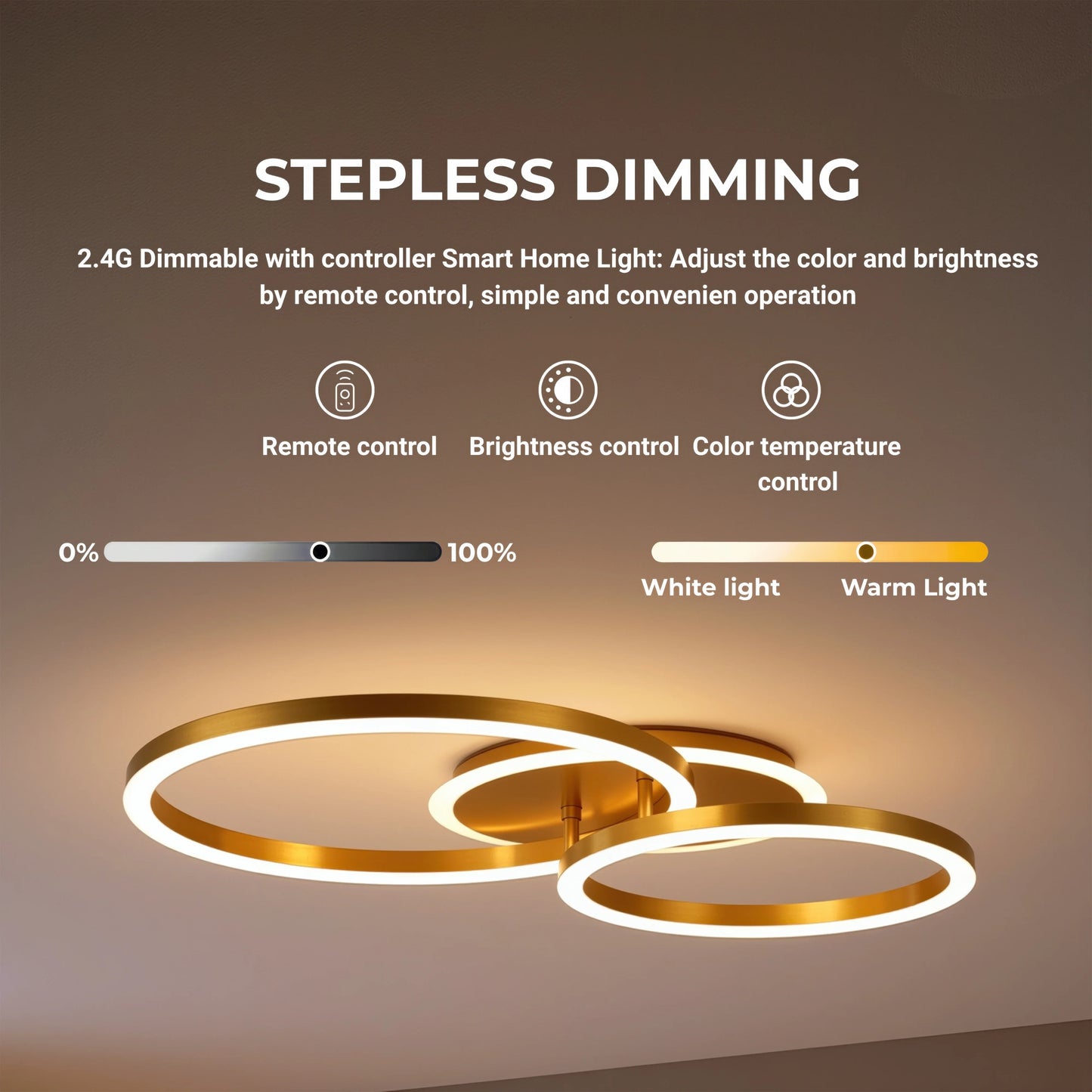 Lustra LED cu Telecomanda Elisabeth 120W Dimabila Alb Auriu