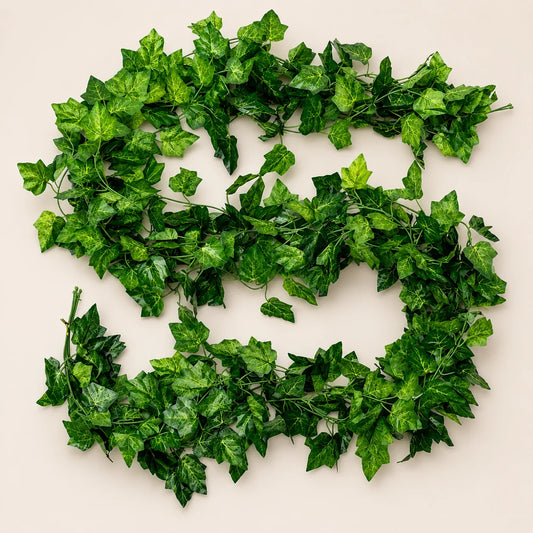Planta Artificiala Ghirlanda din Iedera, 12 Ramuri x 36 Frunze, Verde