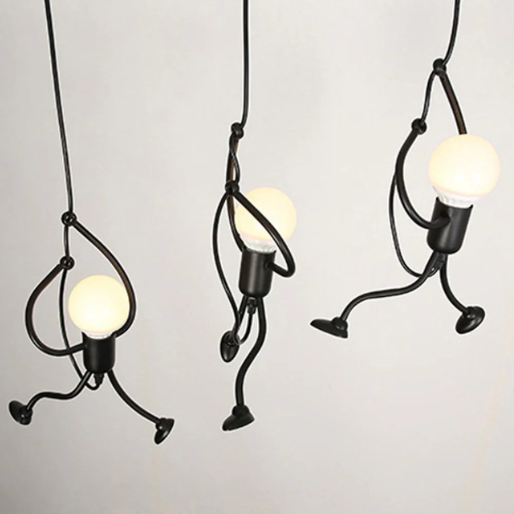 Lustra MODERNA, tip Pendul, FUNTASIA, Figurina, 3xE27, Inaltime Reglabila, Negru