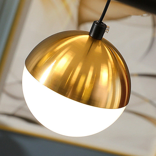 Lustra Suspendata LED Acril Estella cu Telecomanda, Dimabila, 3000K/4000K/6000K, Auriu, Metal si Acril