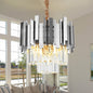 Candelabru Cristal BLOIS Nobile 5xE14, Diametru 40cm, Argintiu, Inaltime Reglabila – culoare argintie, 40 cm – RegalStor