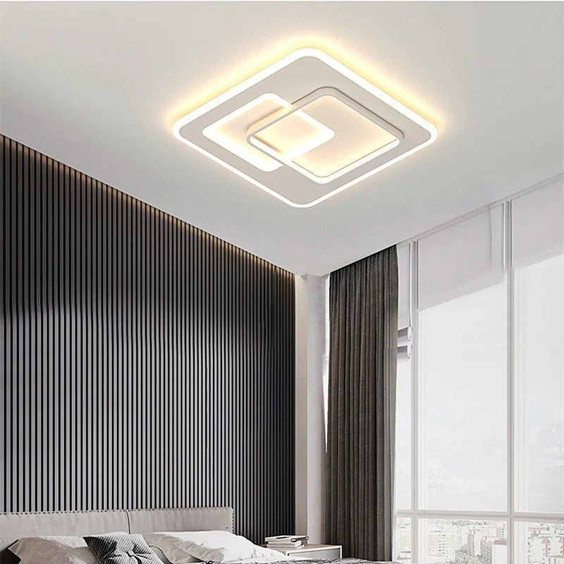 Lustra LED cu telecomanda NOLUX 35W, Patrata, lumina Rece/Calda/Neutra, Dimabila, Alb