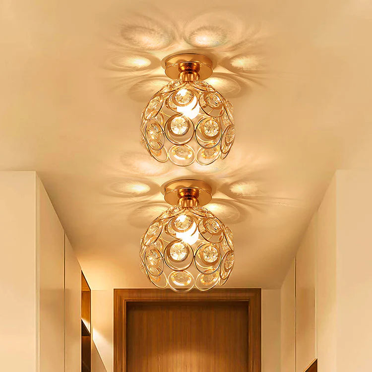 Lustra Rossi Cristal, 1*E27, Metal, Auriu
