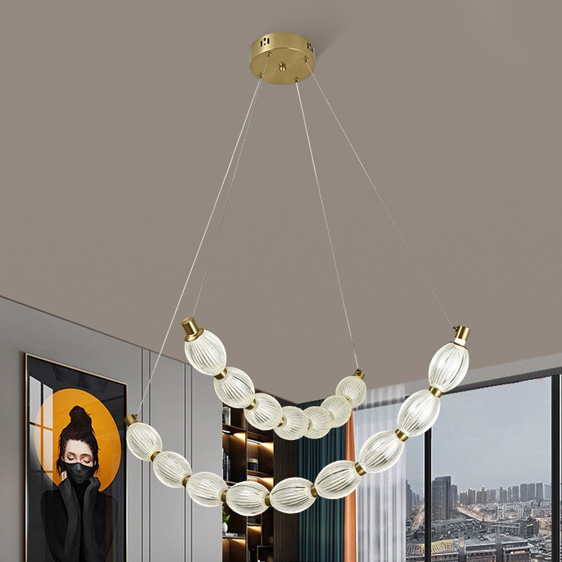 Lustra LED suspendata cu telecomanda FAUSTO, 78W, lumina Rece/Calda/Neutra, Dimabila,Inaltime Reglabila, Auriu