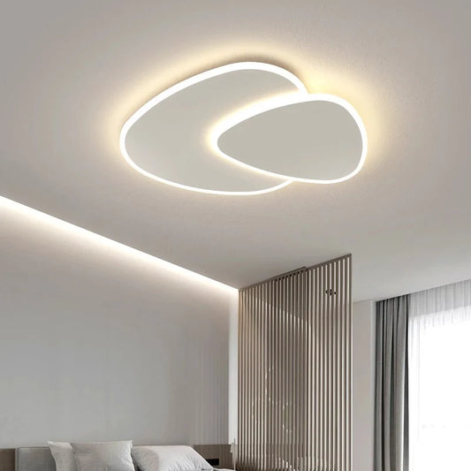 Lustra LED cu telecomanda FUTURA LUMINA 98W, Ovala, lumina Rece/Calda/Neutra, Dimabila, Alb