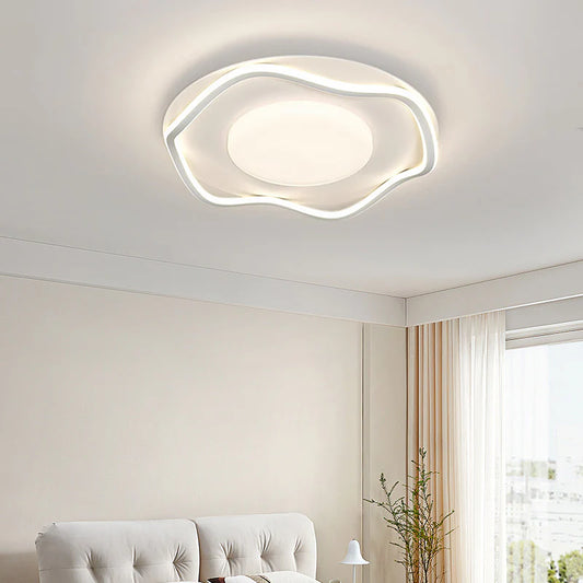 Lustra LED cu telecomanda MODERNO 75W, 2 Cercuri, lumina Rece/Calda/Neutra, Dimabila, Alb