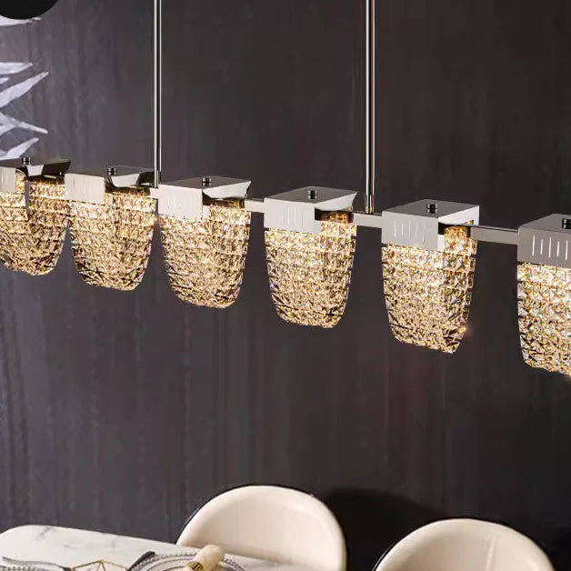 Lustra LED Suspendata, STRATUS Supremo, Cristal si Metal, 15W, Lumina Rece/Calda/Neutra 3000K/4000K/6000K, Iluminat Luxos
