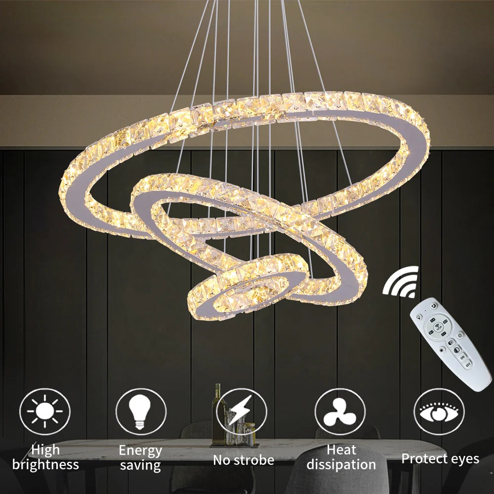 Lustra LED Cristal Cayden 200W Dimabila Argintiu