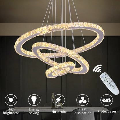 Lustra LED Cristal Cayden 200W Dimabila Argintiu